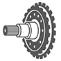 Wały wyjściowe ZF 6HP26, ZF 6HP26A, ZF 6HP28