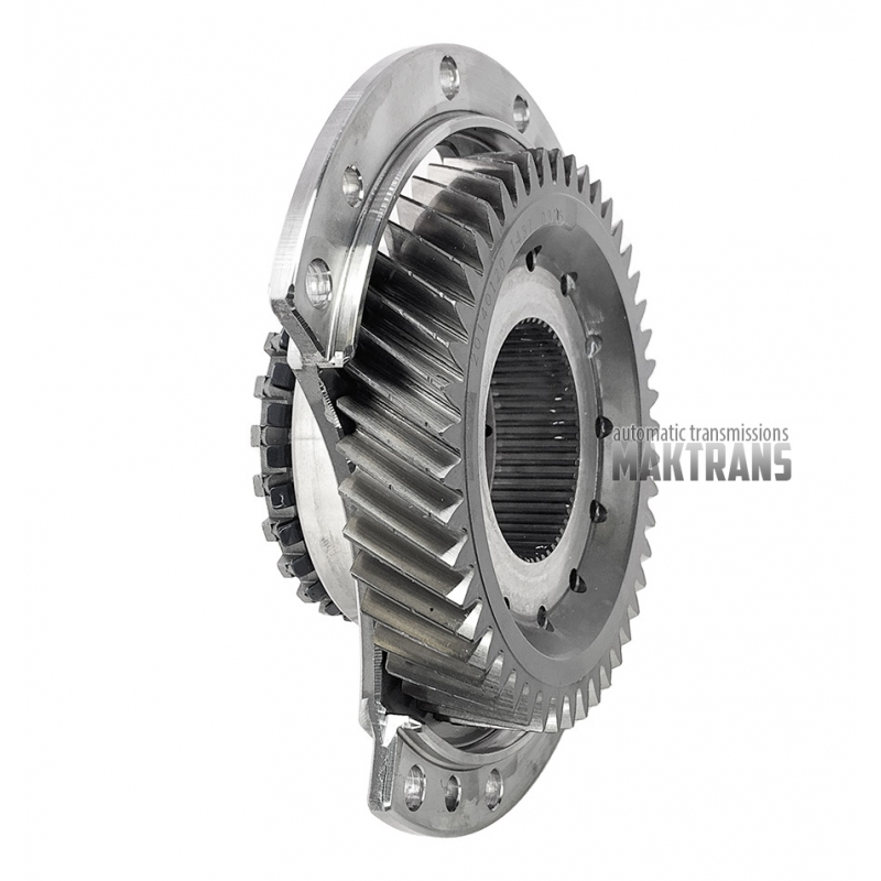 Support i koło zebate TRANSFER DRIVE A6MF1/2 A6MF2H [GEN2] 458113B800 45811-3B800 [tłok 47 zębów, 2 nacięcia, OD 128,30 mm, TH 23,10 mm] - do tłoka Underdrive Brake z trzema otworami montażowymi