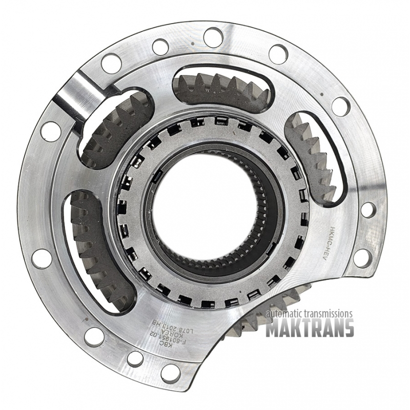 Support i koło zebate TRANSFER DRIVE A6MF1/2 A6MF2H [GEN2] 458113B800 45811-3B800 [tłok 47 zębów, 2 nacięcia, OD 128,30 mm, TH 23,10 mm] - do tłoka Underdrive Brake z trzema otworami montażowymi