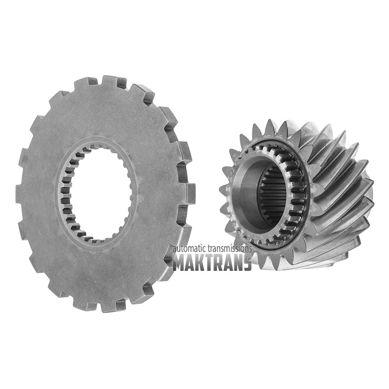 Koło zębate czynne mechanizmu różnicowego F4A51 F5A51 [OD 89.40mm, 21T, bez nacięć]  z kołem zębatym parkowania [OD 140 mm, 18T, grubość koła zębatego 8.70 mm]