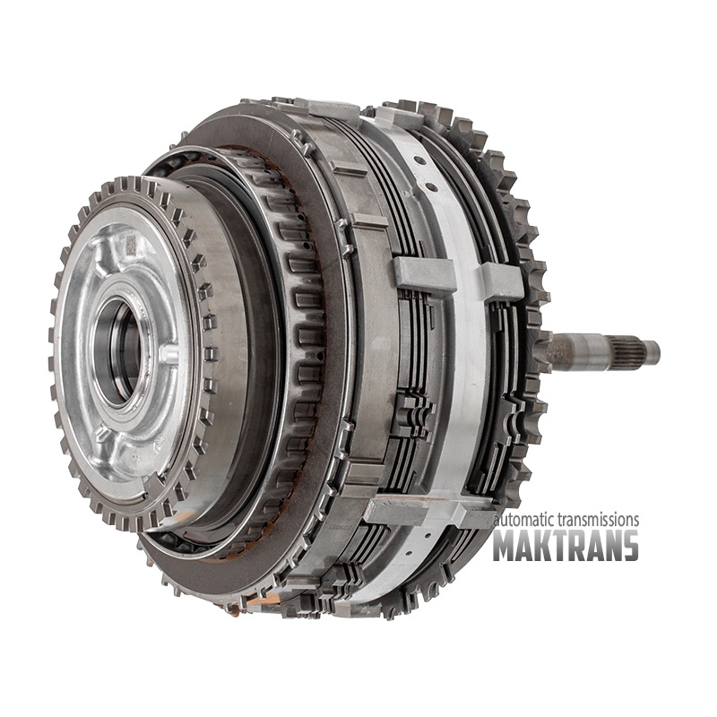 Zestaw elementów wewnętrznych 6T41 [GEN3]  [wał wejściowy (nowa konstrukcja) do piasty pompy z tuleją  Reaction planet 3  Input planet 4  Output planet 4  4-5-6 Clutch 5 tarcz ciernych, zabierak kosza 3-5-R / 4-5-6 Clutch - 3 pierścienie teflonowe]