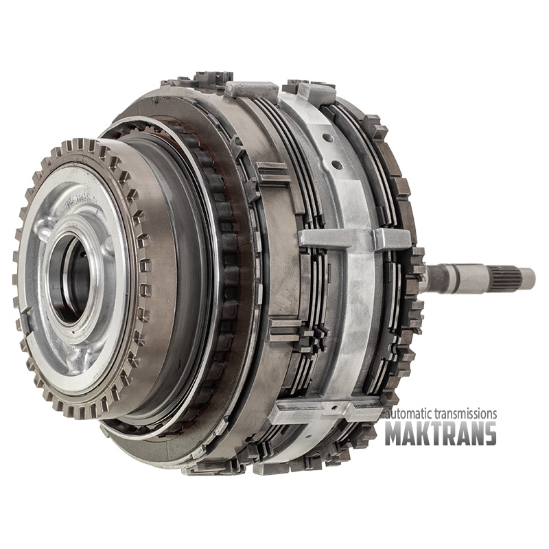 Zestaw elementów wewnetrznych 6T31 [GEN3]  [wał wejściowy (nowa konstrukcja) pod piastę popy z tuleją  Reaction planet 3  Input planet 4  Output planet 4  4-5-6 Clutch 5 tarcz ciernych, piasta kosza 3-5-R / 4-5-6 Clutch - 3 teflonowe pierścienie]