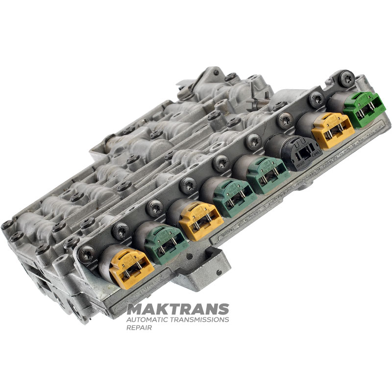 Sterownik hydrauliczny z elektrozaworami ZF 6HPxx GEN1 E-SHIFT [A/B 047] - nieregenerowany  [1 zielony elektrozawór, 1 czarny elektrozawór, 3 żółte elektrozawory, 3 niebieskie elektrozawory]