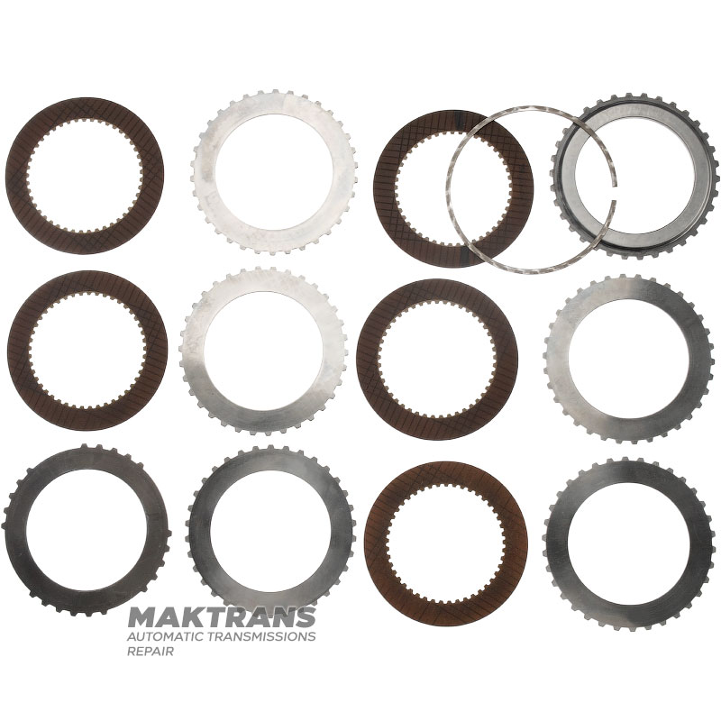 Zestaw tarcz ciernych i przekładek stalowych FORWARD Clutch FORD AOD AODE AODE-W 4R70W 4R75E 4R75W [całkowita grubość zestawu 23,55 mm, 5 tarcz ciernych, dysk oporowy 7 mm]