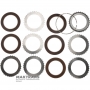 Zestaw tarcz ciernych i przekładek stalowych FORWARD Clutch FORD AOD AODE AODE-W 4R70W 4R75E 4R75W [całkowita grubość zestawu 23,55 mm, 5 tarcz ciernych, dysk oporowy 7 mm]