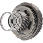 Koło napinające napędu różnicowego FORD eCVT HF45 LX68-7H348-BA - wysokość całkowita 105 mm, 21 zębów (Ø zewn. 85,70 mm), 83 zęby (Ø zewn. 144,60 mm), 93 zęby (Ø zewn. 165,85 mm) - zdemontowane z nowych skrzyń biegów