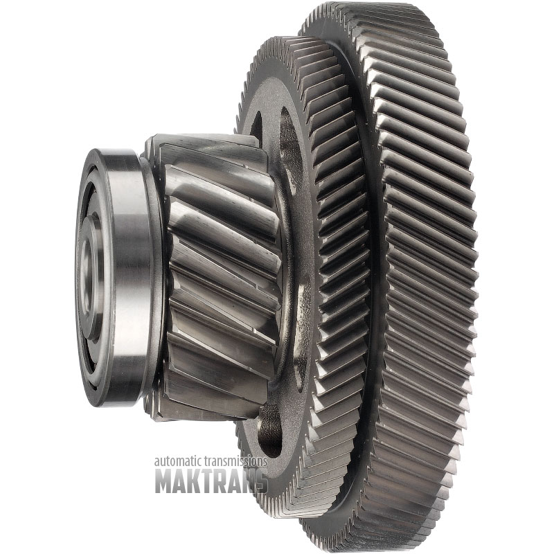 Koło napinające napędu różnicowego FORD eCVT HF45 LX68-7H348-BA - wysokość całkowita 105 mm, 21 zębów (Ø zewn. 85,70 mm), 83 zęby (Ø zewn. 144,60 mm), 93 zęby (Ø zewn. 165,85 mm) - zdemontowane z nowych skrzyń biegów