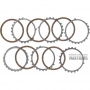Zestaw tarcz ciernych i przekładek stalowych Brake No.4 TOYOTA AC60E 3568971010 356840K010 356940K010 [5 tarcze cierne, całkowita grubość zestawu 25,80 mm]-used and inspected