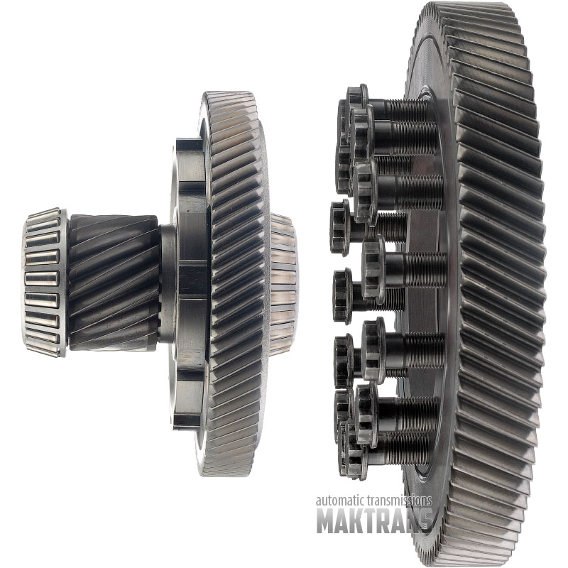 Przekładnia główna (19/88) mechanizmu różnicowego FORD 4F27E / koło zębate mechanizmu różnicowego 88 zębów (zewnętrzna Ø 214,60 mm), wał pośredni19 zębów (Ø zew. 52,40 mm) / 82 zęby (Ø zew. 147,50 mm)
