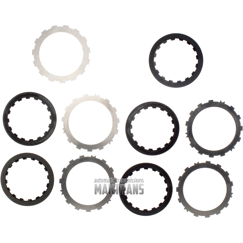 Zestaw tarcz ciernych i przekładek stalowych Low / Reverse Clutch Aisin Warner 03-70LS / 03-72LS / 26811-65DU0 / [5 tarcz ciernych, całkowita grubość zestawu 23,05 mm]