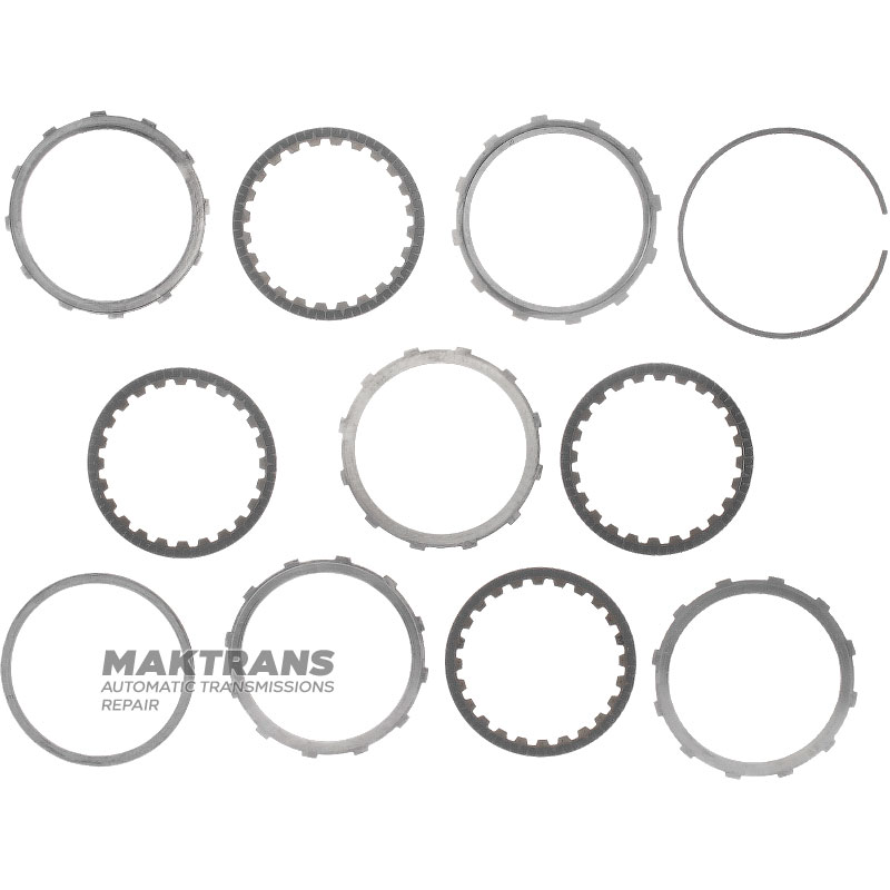 Komplet tarcz ciernych i przekładek stalowych REVERSE Clutch HONDA CVT JDJC M3WC G2AA / (4 tarcze cierne, całkowita grubość zestawu 18,75 mm)