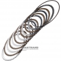 Komplet tarcz ciernych i przekładek stalowych Underdrive Clutch Hyundai / KIA A8LF1 454654G100 (5 tarcz ciernych, całkowita grubość zestawu 22,65 mm)