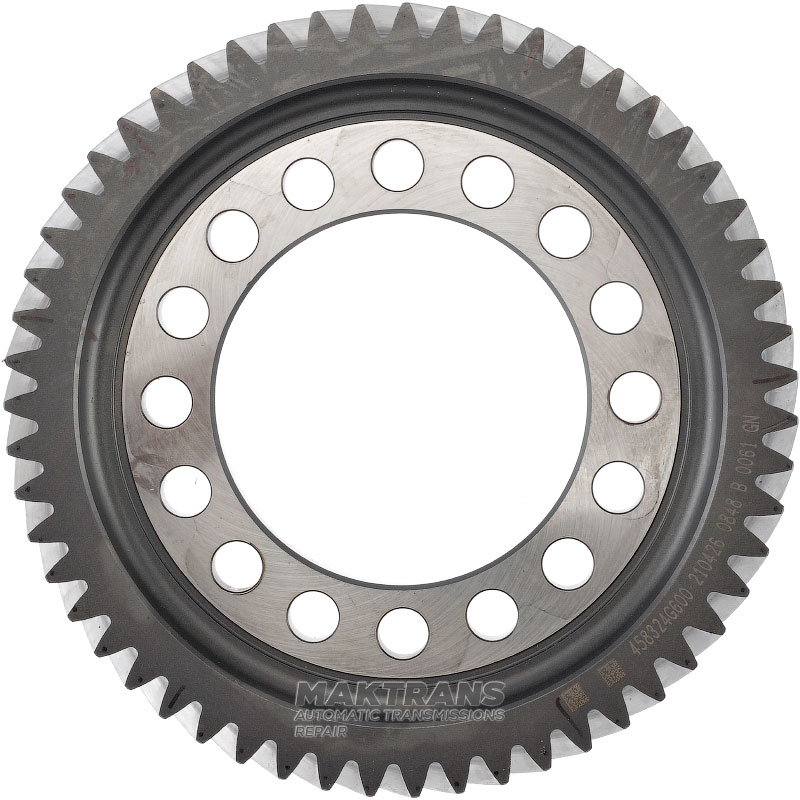 Koło zębate śrubowe mechanizmu różnicowego Hyundai / KIA A8MF1 458324G600 (55 zębów, średnica zewnętrzna 195,25 mm, 3 nacięcia)