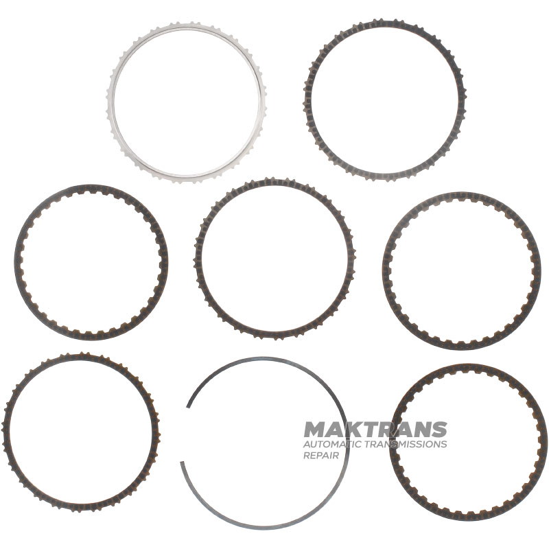 Komplet tarcz ciernych i przekładek stalowych 4-6 Clutch Hyundai/KIA A8MF1 (6 tarcz ciernych, całkowita grubość zestawu 17,30 mm)