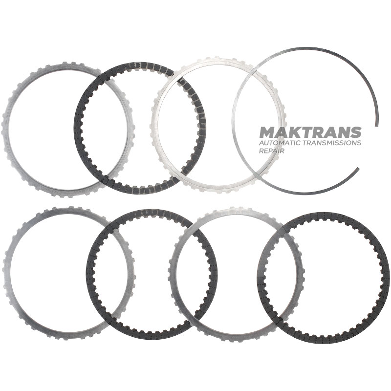 Komplet tarcz ciernych i przekładek stalowych 3-7-R Clutch Hyundai / KIA A8MF1 455254G600 (3 tarcze cierne, całkowita grubość zestawu 19 mm)