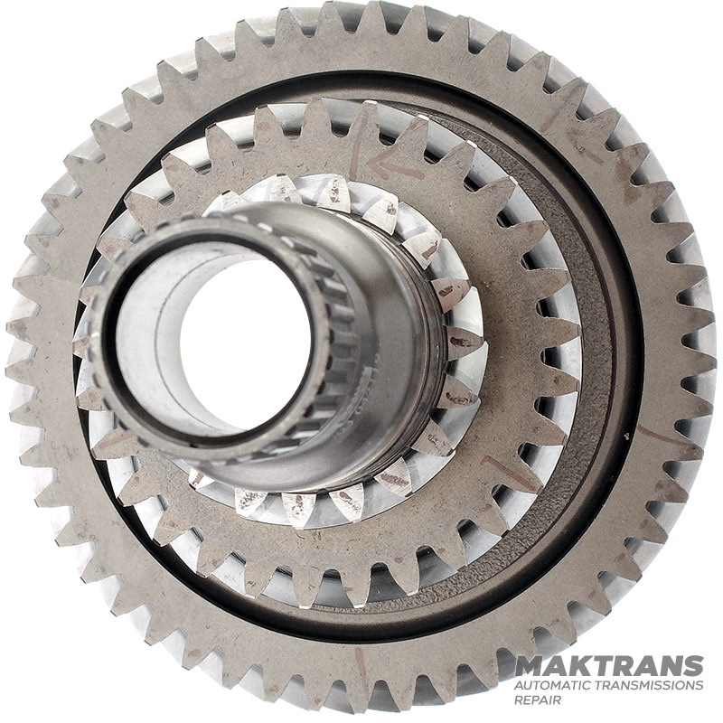 Wał wejściowy K2 Hyundai / KIA DCT D8LF1 (D8F48W) - 432002N030 (długość wału 178 mm, 19 zębów (Ř zew. 52,20 mm), 29 zębów (Ř zew. 79,25 mm), 23 zębów (Ř zew. 66,90 mm), 49 zębów (Ř zew. 66,90 mm) Ř 122,25 mm)