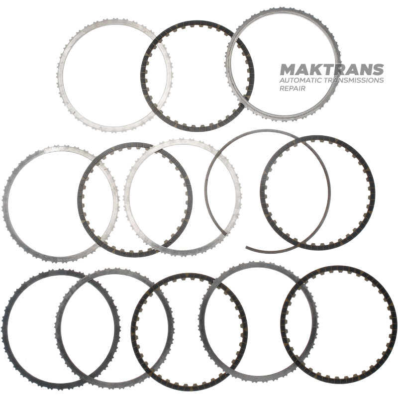 Komplet tarcz stalowych i ciernych E Clutch ZF 9HP48 / CHRYSLER 948TE - (5 tarcz ciernych, całkowita szerokość zestawu 23,85 mm)