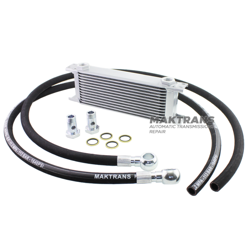 Uniwersalna chłodnica oleju 12 rzędowa M22x1,5 ze złączami Banjo i wężem WĄŻ 13 mm 3 metry