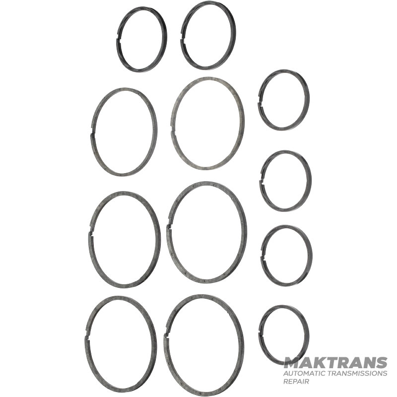 Zestaw pierścieni dzielonych plastikowych Aisin Warner TG-81SC AWF8F45 / GM AF50-8 / TOYOTA U881E U881F - 12 pierścieni w komplecie