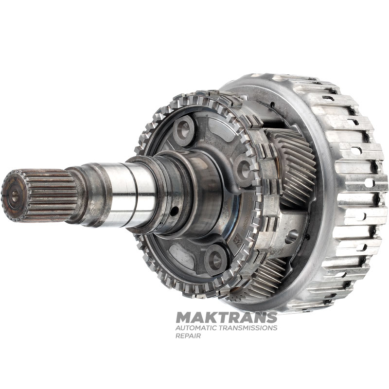 Wał wyjściowy / przekładnia planetarna nr 4 / bęben sprzęgła D (bez tarcz) DODGE-CHRYSLER 845RE 850RE - 23 wypusty (zewnętrzna Ø 30,80 mm), wysokość całkowita 229 mm, 4 koła zębate (37 zębów)