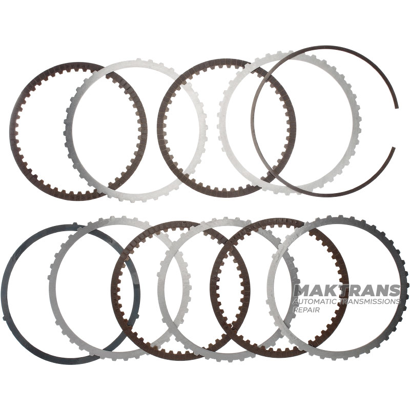 Stal i komplet tarcz ciernych B06 Hamulec NISSAN GE9R01A / JATCO JR913E - całkowita grubość kompletu 19,30 mm, 4 tarcze cierne