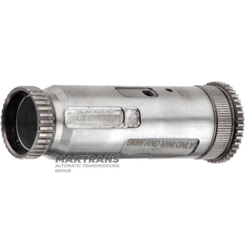 Prowadząca tuleja olejowa / stojan koła reaktora BMW AWF8G45 - długość 119,30 mm, średnica wewnętrzna tulei 25,30 mm, ilość wypustów na koło reaktora 34 szt. (Ř zewnętrzna 34,60 mm)