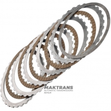 Komplet stali i tarcz ciernych A Clutch ZF 6HP26 - całkowita grubość kompletu 19,10 mm, 4 tarcze cierne (Ř zew. 187.40 mm, 1,60 mm, 30 zębów)