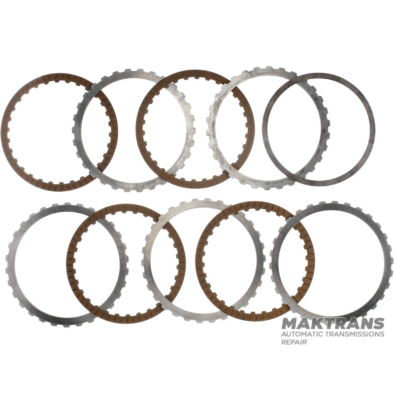 Komplet stali i tarcz ciernych A Clutch ZF 6HP26 - całkowita grubość kompletu 19,10 mm, 4 tarcze cierne (Ř zew. 187.40 mm, 1,60 mm, 30 zębów)