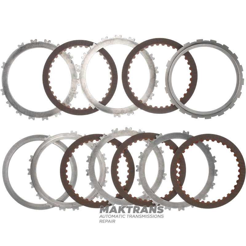 Zestaw tarcz hamulcowych i ciernych (B2) NISSAN RE7R01A / JATCO JR710E / JR711E - całkowita grubość zestawu 19,60mm, 5 tarcz ciernych (36 zębów)