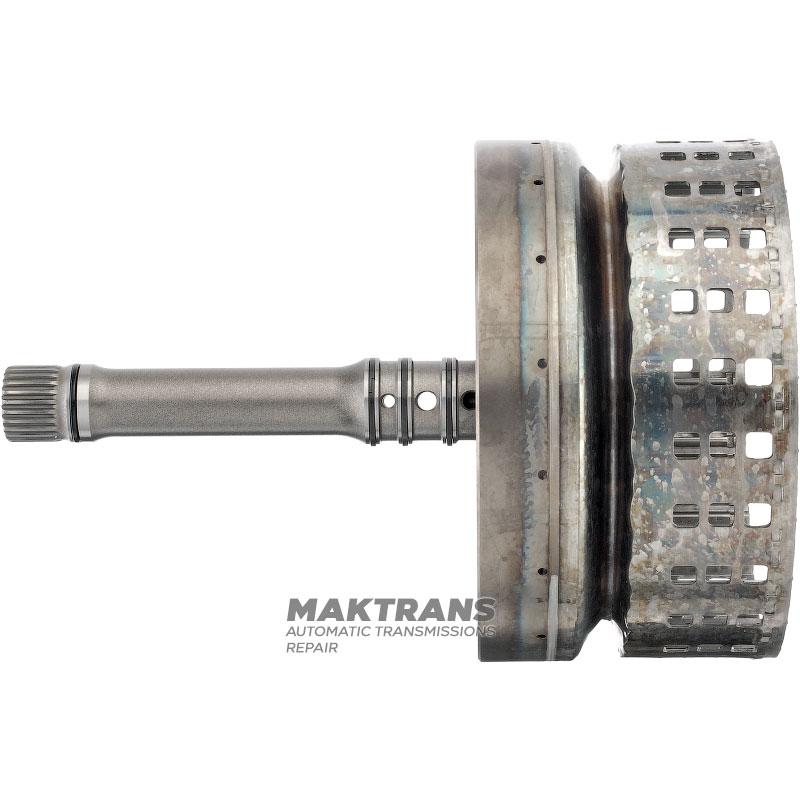 Wał wejściowy / bęben K1 Sprzęgło NISSAN RE5R05A / JATCO JR507A 3154095X02 - wysokość całkowita 256 mm, 106 zębów, 7 tarcz ciernych (60 zębów), 24 wypusty (Ř zewnętrzna 25,75 mm, długość wypustu 18 mm)