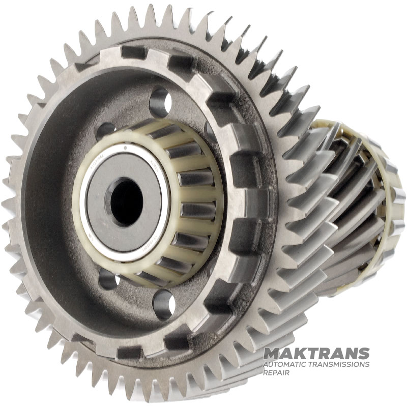 Mechanizm różnicowy pośredniego HYUNDAI / KIA A8MF1 457224G630 457204G611 - koło napędowe (18 zębów, Ø zew. 70,75 mm, 1 nacięcie), koło napędzane (51 zębów, Ø zew. 140,45 mm, 3 nacięcia)