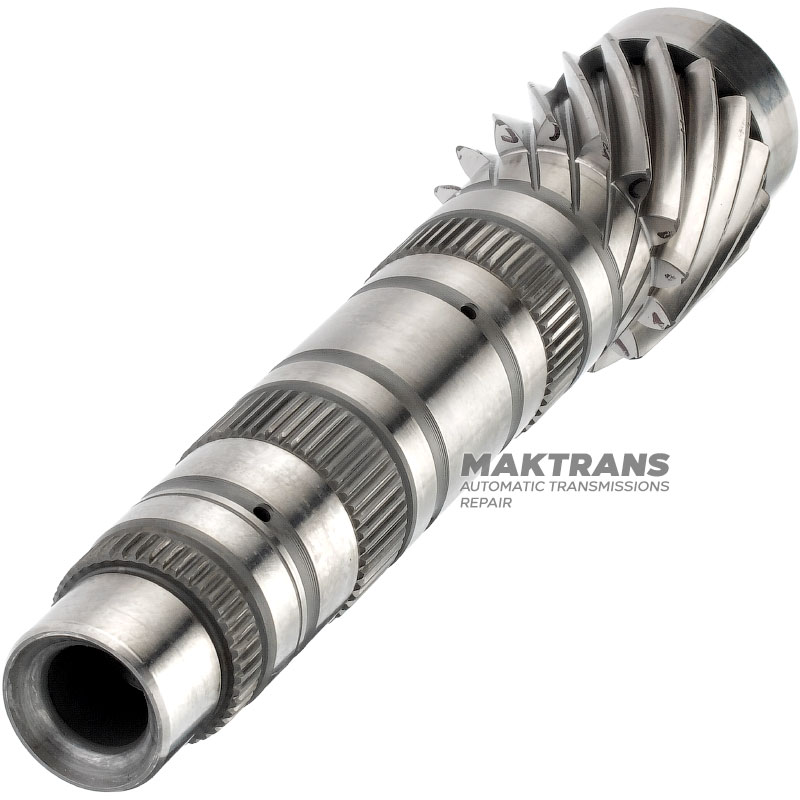 Wał napędowy mechanizmu różnicowego nr 1 VAG DSG DQ381 0GC - wysokość całkowita 244 mm, koło napędowe mechanizmu różnicowego 15 zębów (Ř zewnętrzna 52,20 mm)