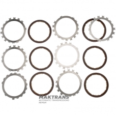 Komplet tarcz stalowych i ciernych HAMULEC LOW-REVERSE Aisin Warner 30-40LE, 30-80LE / TOYOTA A340 A343 - 6 tarcz ciernych (całkowita grubość kompletu 26,35 mm)