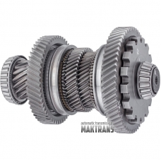 Wał wyjściowy nr 1 VAG DSG DQ500 0BT / 0BH — 15 zębów (średnica zewnętrzna 64 mm), 53 zęby (średnica zewnętrzna 141 mm), 45 zębów (średnica zewnętrzna 100,50 mm), 39 zębów (średnica zewnętrzna 87,90 mm), 57 zębów (średnica zewnętrzna 160,65 mm)