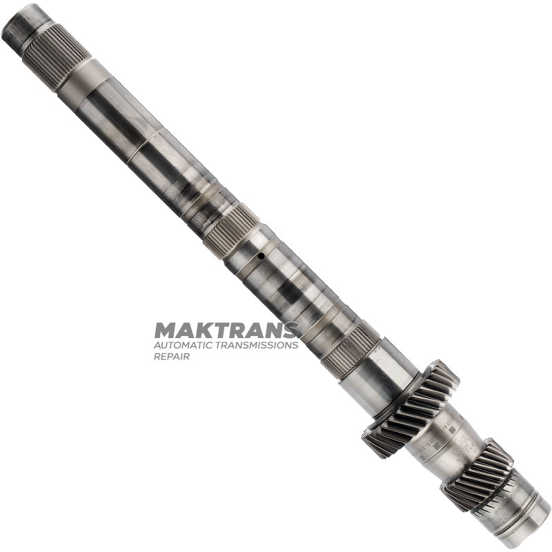 Wał wejściowy K2 VAG DSG DL382 0HL (0CK, 0CL, 0CJ) - długość całkowita 501 mm, 31 zębów (Ř zew. 78 mm) / 27 zębów (Ř zew. 51,60 mm), 33 wypusty pod skrzynię rozdzielczą (strona wewnętrzna)