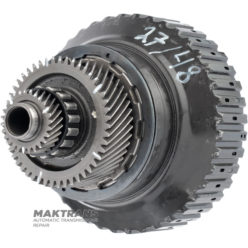 Wał wejściowy/sprzęgło VAG CVT VL380 0AW - 27 zębów (Ř zew. 42,45 mm, 1 nacięcie) / 48 zębów (Ř zew. 89,15 mm, 3 nacięcia), 7 tarcz ciernych (całkowita grubość kompletu 31 mm)