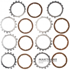 Komplet tarcz stalowych i ciernych HAMULEC LOW-REVERSE Aisin Warner 30-40LE, 30-80LE / TOYOTA A340 A343 - 7 tarcz ciernych (całkowita grubość kompletu 30,70 mm)