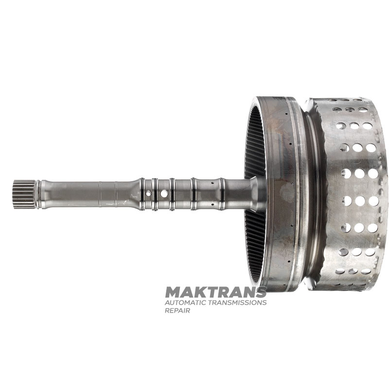 Wał wejściowy / bęben K1 Sprzęgło (puste, bez tarcz) NISSAN RE7R01 315401XJ0C - (długość całkowita 311 mm, długość wału 243 mm, 24 wypusty (Ř zewnętrzna 25,70 mm), 105 zębów na kole zębatym)