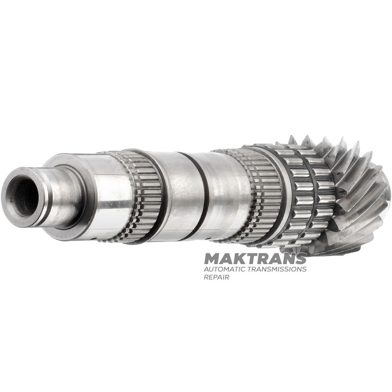 Wał wyjściowy nr 1 (1-2-5-6) GETRAG DCT250 - długość 244 mm, 19 zębów na przekładni (Ř zew. 58,80 mm, 3 wycięcia)