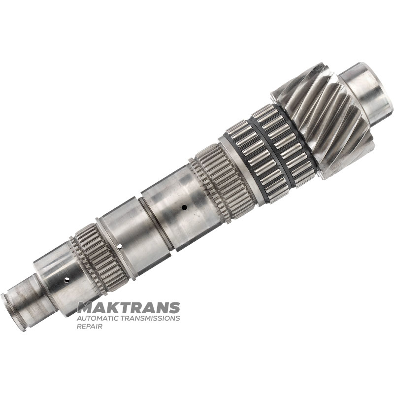 Wał wyjściowy nr 1 (1-2-5-6) GETRAG DCT250 - długość 244 mm, 19 zębów na przekładni (Ř zew. 58,80 mm, 3 wycięcia)