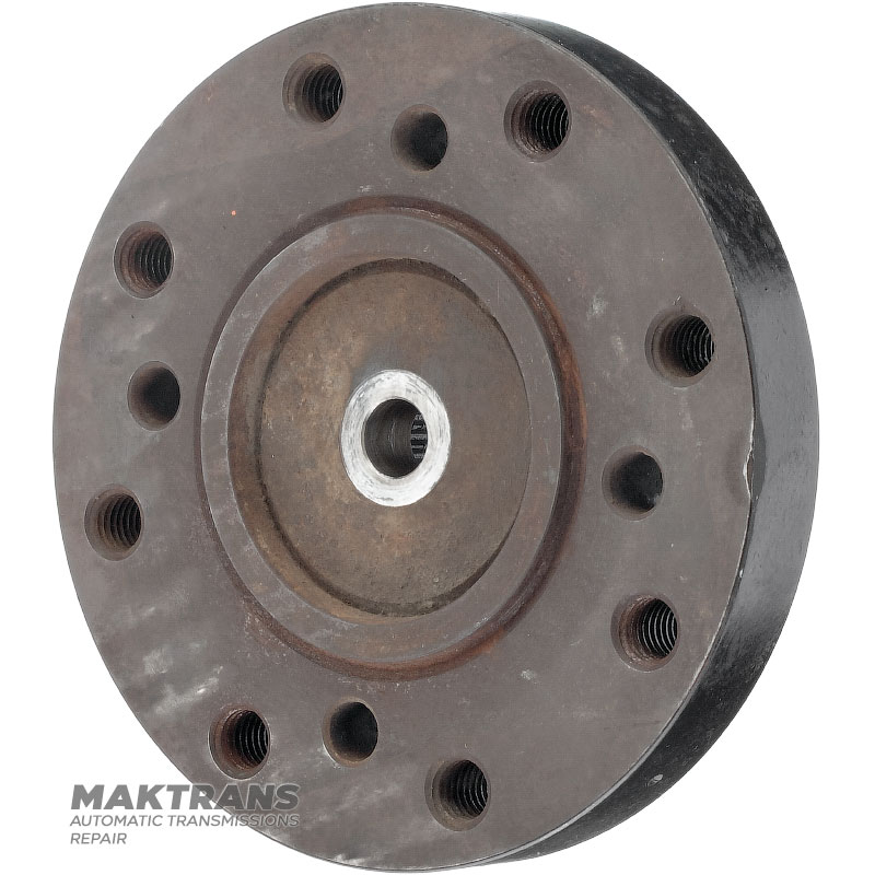 Kołnierz wału wyjściowego FORD 5R110W 3C3Z-4K177-BA - wysokość całkowita 76 mm, 34 wypusty, średnica zewnętrzna 146 mm, 8 otworów montażowych (średnica wewnętrzna 10,20 mm)