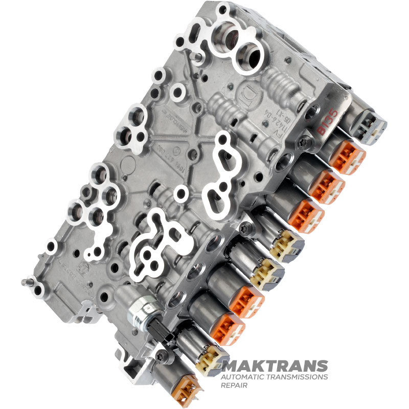 Blok zaworów z elektrozaworami (regenerowany) ZF 9HP48 (LAND ROVER DISCOVERY SPORT L550 2.0L) - płytka rozdzielająca A135 / B135, 10 elektromagnesów (do samochodów z systemem START-STOP)
