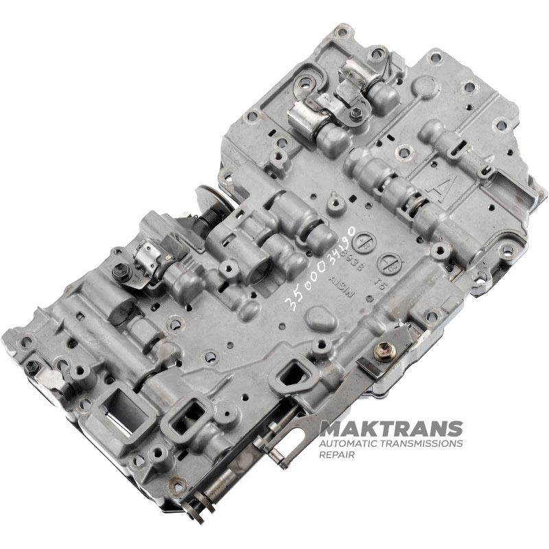 Zespół sterownika zaworowego z elektromagnesami (niezweryfikowany) TOYOTA A340E / A340F A343 - zdemontowany ze skrzyni biegów z oznaczeniami (35010-34190 / 35000-34190, TOYOTA TUNDRA, Silnik: (5VZFE) 3400CC EFI)