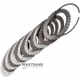 Zestaw tarcz stalowych i ciernych DIRECT Clutch FORD AOD, AODE, AODE-W, 4R70W, 4R75E, 4R75W — F6AZ-7B442-AA, F8AZ-7B164-BA, 6 tarcz ciernych, (całkowita grubość zestawu 25,85 mm)