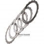 Komplet felg stalowych Intermediate Clutch FORD 4R70, 4R75, 4R75W - 4 tarcze stalowe (grubość 2,02 mm, średnica wewnętrzna 148,45 mm, 18 zębów), 1 tarcza podporowa (grubość 6,40 mm, średnica wewnętrzna 148,45 mm, 18 zębów)
