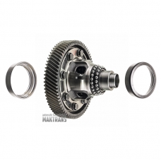 Mechanizm różnicowy 2WD (zmontowany) VAG DSG 0GC DQ381 0GC409155 — łożyska z pierścieniami zewnętrznymi, (koło zębate pierścieniowe 75 zębów, średnica zewnętrzna 226,15 mm)