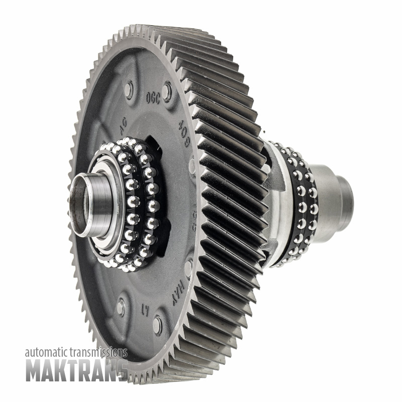 Mechanizm różnicowy 2WD (zmontowany) VAG DSG 0GC DQ381 0GC409155 — łożyska z pierścieniami zewnętrznymi, (koło zębate pierścieniowe 75 zębów, średnica zewnętrzna 226,15 mm)