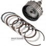 Kosz sprzęgła i wał wyjściowy K27 (2WD) Mercedes-Benz 725.0 - (wysokość całkowita 198 mm, 30 rowków (Ø zewn. 31,65 mm), 3 tarcze cierne)