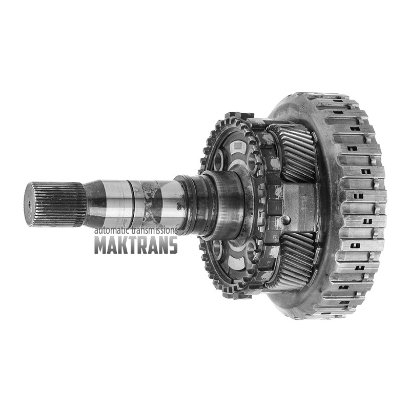 Przekładnia planetarna nr 4, D Kosz samochodowy (z nowym gumowym tłokiem), wał wyjściowy (4WD) ZF 8HP70, 8HP75 - wysokość całkowita 256 mm, 43 wypusty (średnica zewnętrzna wypustu 34,75 mm), 4 satelity