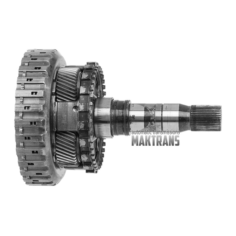 Przekładnia planetarna nr 4, D Kosz samochodowy (z nowym gumowym tłokiem), wał wyjściowy (4WD) ZF 8HP70, 8HP75 - wysokość całkowita 256 mm, 43 wypusty (średnica zewnętrzna wypustu 34,75 mm), 4 satelity